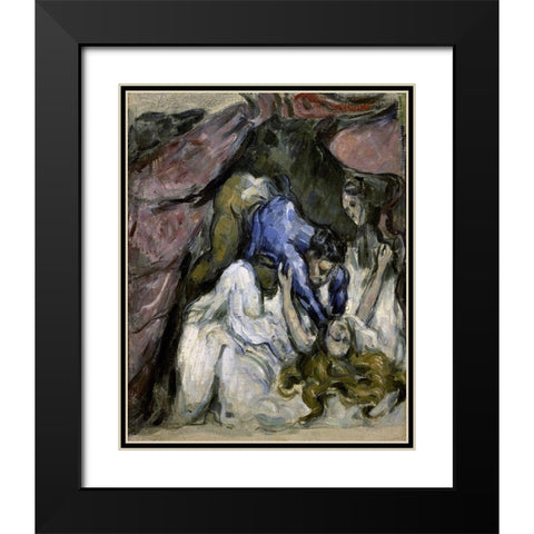 The Strangled Woman (Le Femme Stranglee) Black Modern Wood Framed Art Print with Double Matting by Cezanne, Paul