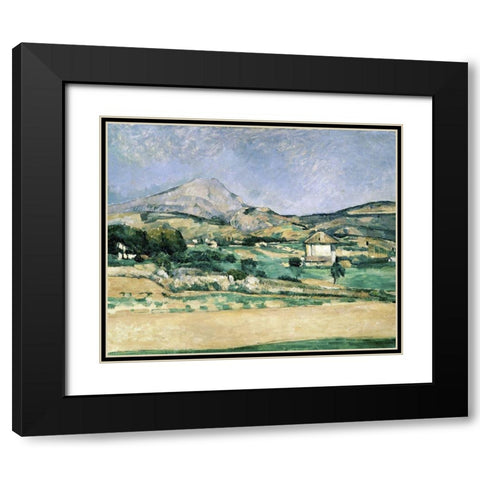 Valley of Mount St. Victoire Black Modern Wood Framed Art Print with Double Matting by Cezanne, Paul