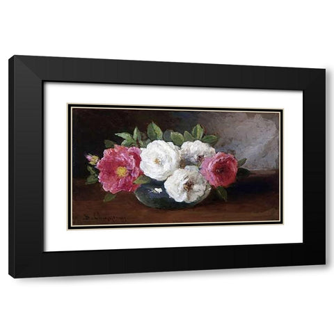 Pink and White Black Modern Wood Framed Art Print with Double Matting by Champney, Benjamin