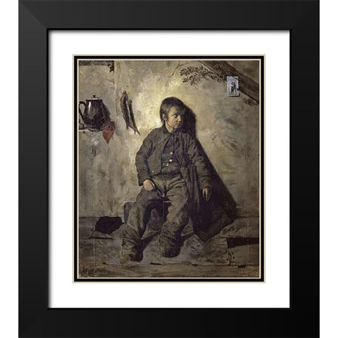 Un Petit Ramoneur Black Modern Wood Framed Art Print with Double Matting by De Chatillon, Charles