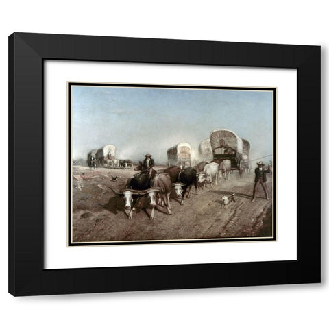 Ships of The Plains Black Modern Wood Framed Art Print with Double Matting by Colman, Samuel