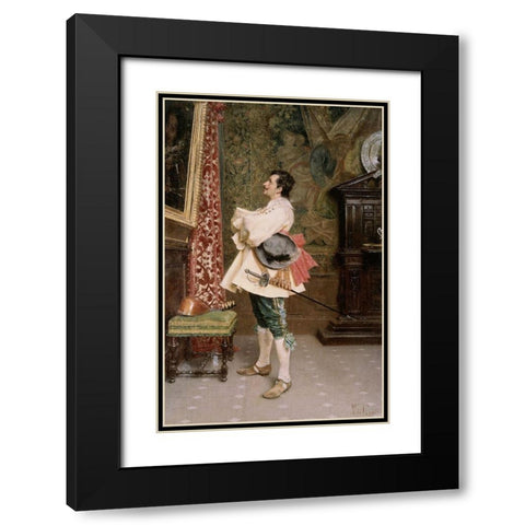 In Front of The Portrait Black Modern Wood Framed Art Print with Double Matting by Conti, Tito