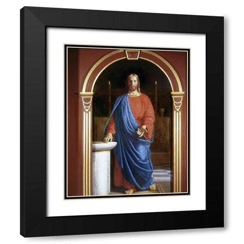 Jesus As High Priest Black Modern Wood Framed Art Print with Double Matting by Dalsgaard, Christen