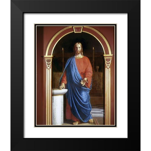 Jesus As High Priest Black Modern Wood Framed Art Print with Double Matting by Dalsgaard, Christen