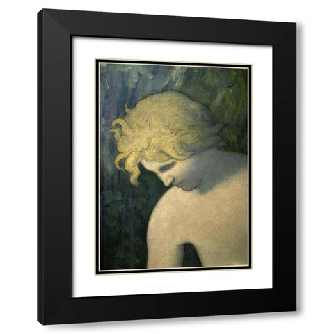 The Imagination (Detail) I Black Modern Wood Framed Art Print with Double Matting by de Chavannes, Pierre Puvis