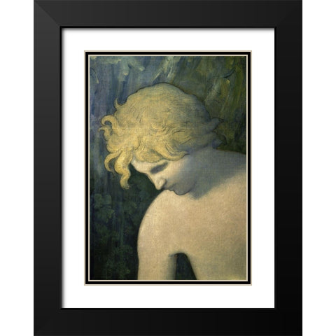The Imagination (Detail) I Black Modern Wood Framed Art Print with Double Matting by de Chavannes, Pierre Puvis
