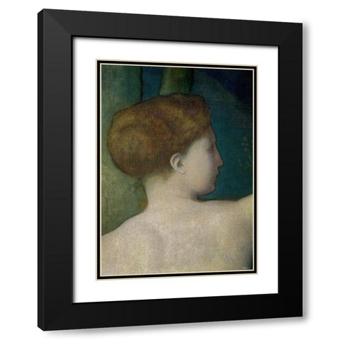 The Imagination (Detail) II Black Modern Wood Framed Art Print with Double Matting by de Chavannes, Pierre Puvis