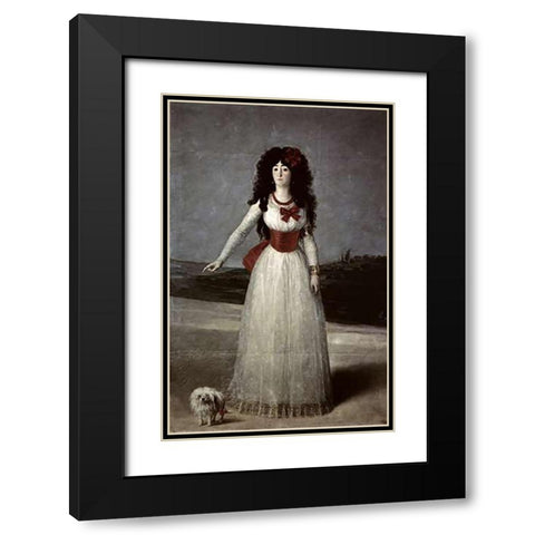 13th Duchess of Alba Black Modern Wood Framed Art Print with Double Matting by Goya, Francisco De