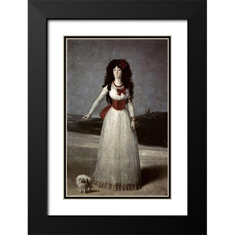 13th Duchess of Alba Black Modern Wood Framed Art Print with Double Matting by Goya, Francisco De