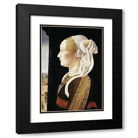 Ginevra Bentivoglio Black Modern Wood Framed Art Print with Double Matting by Roberti, Ercole de
