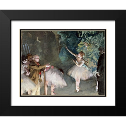 Repetition de Ballet Black Modern Wood Framed Art Print with Double Matting by Degas, Edgar