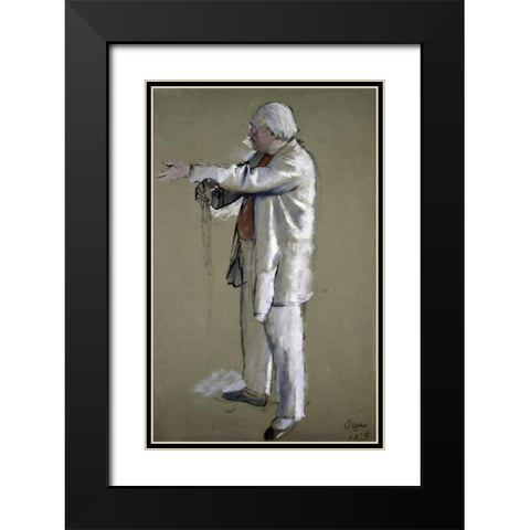The Ballet Master Black Modern Wood Framed Art Print with Double Matting by Degas, Edgar