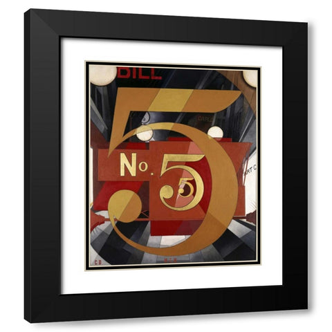 The Figure 5 In Gold Black Modern Wood Framed Art Print with Double Matting by Demuth, Charles