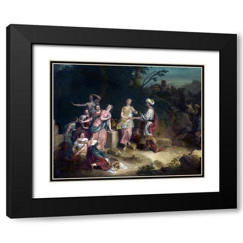Elieser and Rebecca Black Modern Wood Framed Art Print with Double Matting by Dietrich, Christian W.E.
