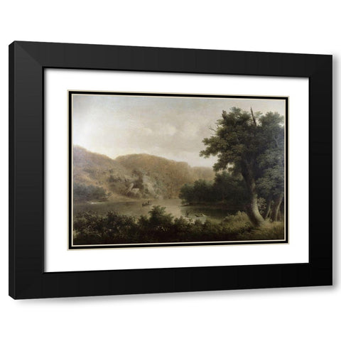 Mountain Lake Black Modern Wood Framed Art Print with Double Matting by Doughty, Thomas