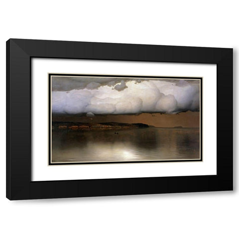 Silence Black Modern Wood Framed Art Print with Double Matting by Dubovskoy, Nikolay Nikanorovic