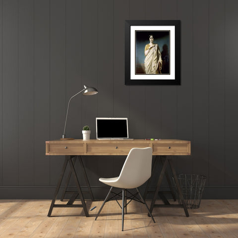 Rachel Black Modern Wood Framed Art Print with Double Matting by Dubufe, Edouard