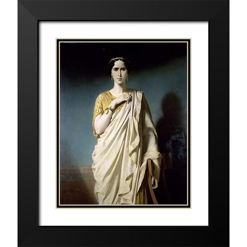 Rachel Black Modern Wood Framed Art Print with Double Matting by Dubufe, Edouard