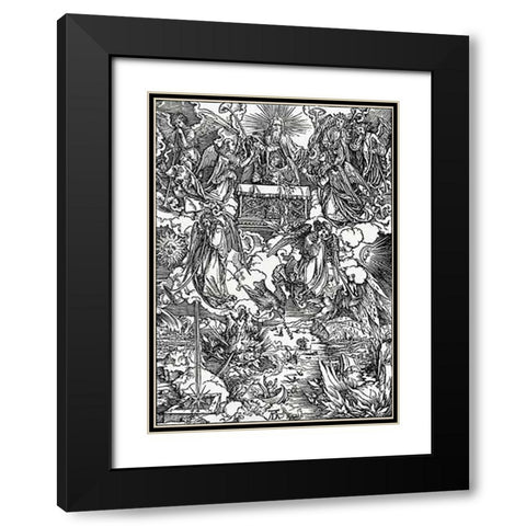Last Judgment Black Modern Wood Framed Art Print with Double Matting by Durer, Albrecht