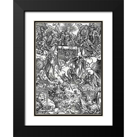 Last Judgment Black Modern Wood Framed Art Print with Double Matting by Durer, Albrecht