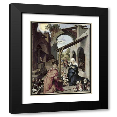 Paumgartner Altarpiece (Central Panel) Black Modern Wood Framed Art Print with Double Matting by Durer, Albrecht
