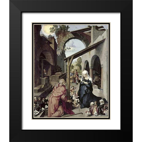 Paumgartner Altarpiece (Central Panel) Black Modern Wood Framed Art Print with Double Matting by Durer, Albrecht