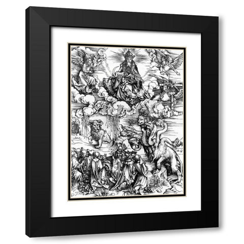 The Whore of Babylon Black Modern Wood Framed Art Print with Double Matting by Durer, Albrecht