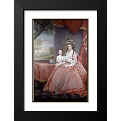 Mrs. Elijah Boardman and Her Son Black Modern Wood Framed Art Print with Double Matting by Earl, Ralph