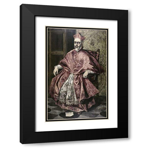 Cardinal Nino De Guevara Black Modern Wood Framed Art Print with Double Matting by Greco, El