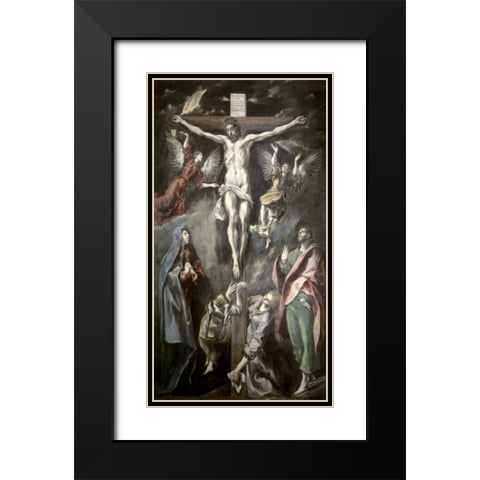 Crucifixion Black Modern Wood Framed Art Print with Double Matting by El Greco