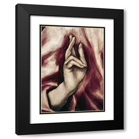 The Redeemer - Detail Black Modern Wood Framed Art Print with Double Matting by Greco, El
