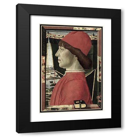 Portrait of a Young Man Black Modern Wood Framed Art Print with Double Matting by d Este, Baldassarre
