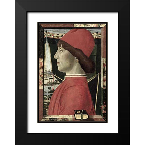 Portrait of a Young Man Black Modern Wood Framed Art Print with Double Matting by d Este, Baldassarre