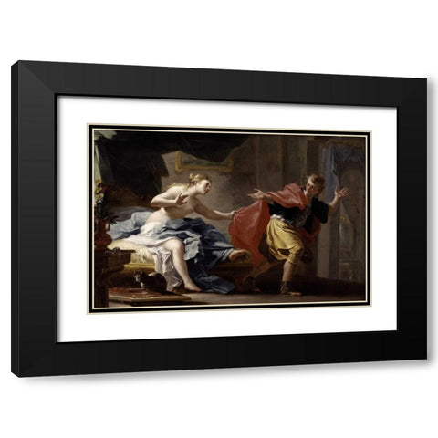 Joseph and Potiphars Wife Black Modern Wood Framed Art Print with Double Matting by Falciastore, Filippo