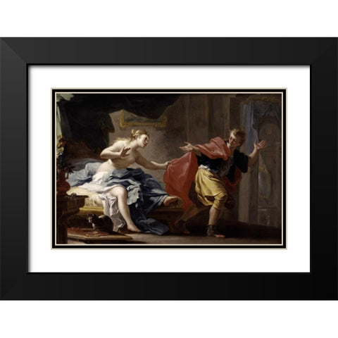 Joseph and Potiphars Wife Black Modern Wood Framed Art Print with Double Matting by Falciastore, Filippo