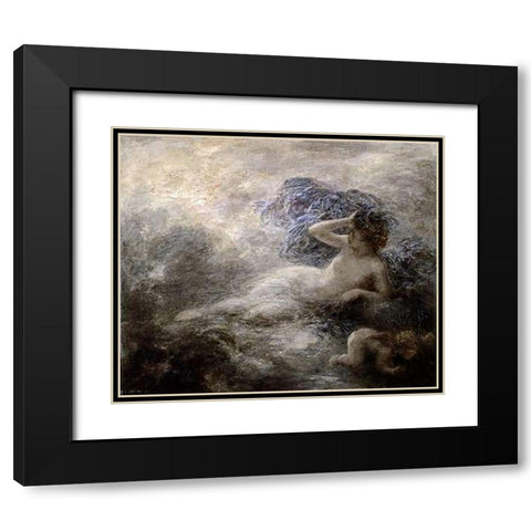 Night Black Modern Wood Framed Art Print with Double Matting by Latour, Henri Fantin