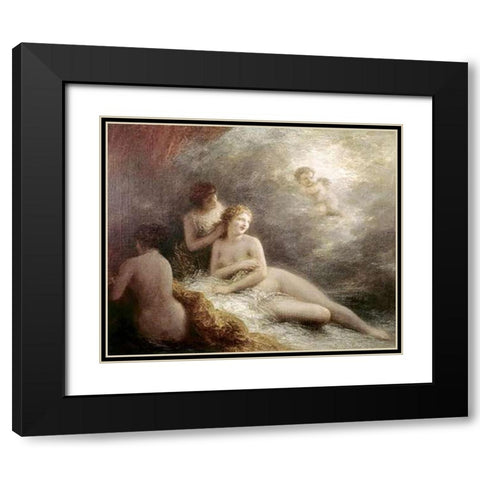 Toilette De Venus Black Modern Wood Framed Art Print with Double Matting by Latour, Henri Fantin