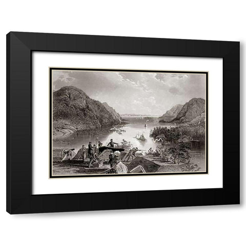 West Point and The Highlands Black Modern Wood Framed Art Print with Double Matting by Fenn, Henry