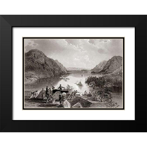 West Point and The Highlands Black Modern Wood Framed Art Print with Double Matting by Fenn, Henry