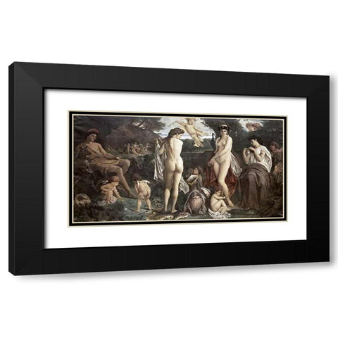 Judgement of Paris Black Modern Wood Framed Art Print with Double Matting by Feuerbach, Anselm Friedrich