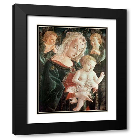 Madonna With Child Black Modern Wood Framed Art Print with Double Matting by Fiorentino, Francesco