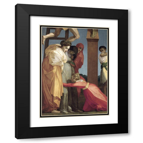 Descent From The Cross (Detail) Black Modern Wood Framed Art Print with Double Matting by Fiorentino, Rosso