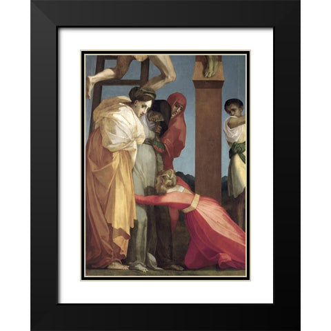 Descent From The Cross (Detail) Black Modern Wood Framed Art Print with Double Matting by Fiorentino, Rosso