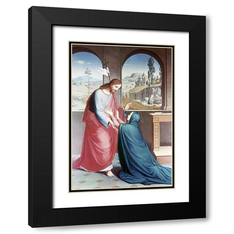 Jesus Appears To His Mother Black Modern Wood Framed Art Print with Double Matting by Flatz, Gebhard