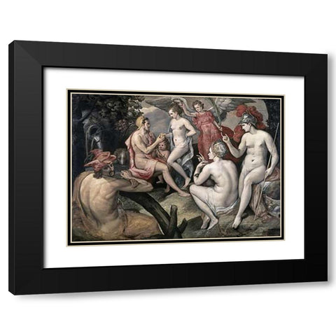 The Selection of Paris Black Modern Wood Framed Art Print with Double Matting by Floris, Frans