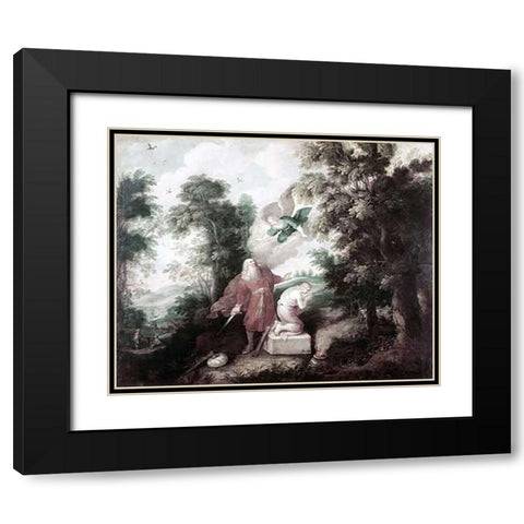 Sacrifice of Isaac Black Modern Wood Framed Art Print with Double Matting by Franck, Franz Friedrich