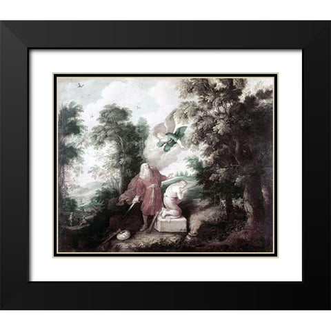 Sacrifice of Isaac Black Modern Wood Framed Art Print with Double Matting by Franck, Franz Friedrich