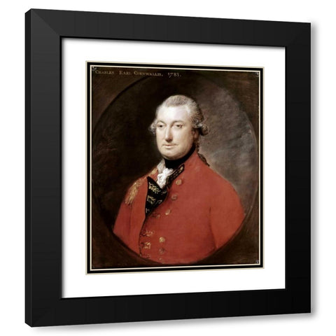 Charles Cornwallis Black Modern Wood Framed Art Print with Double Matting by Gainsborough, Thomas