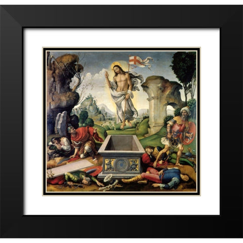 Resurrection Black Modern Wood Framed Art Print with Double Matting by Garbo, Raffaellino del