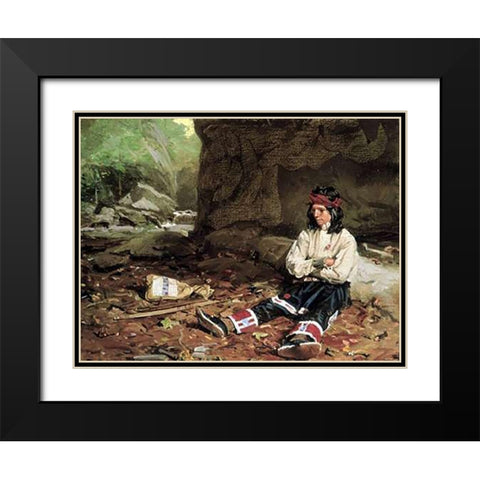 The Young Hunter Black Modern Wood Framed Art Print with Double Matting by Gaul, Gilbert